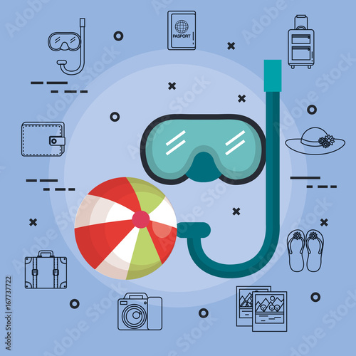 vacations travel relax enjoy tourism destination vector illustration