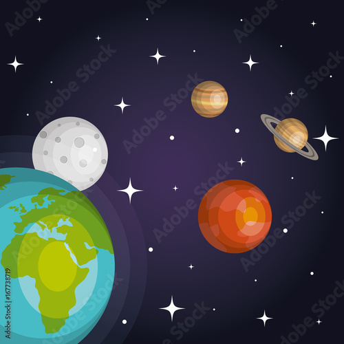 Fototapeta Naklejka Na Ścianę i Meble -  the planets of the solar system space astrology vector illustration