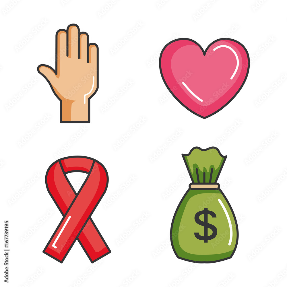 Obraz premium charity and donation give and share your love to poor people vector illustration