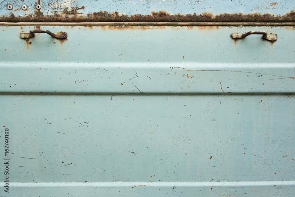 Sheet of metal with scratched paint and rust Sheet of metal with scratched paint and rust