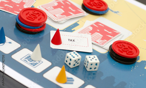Board Game Prototype Business. Special Decorations.