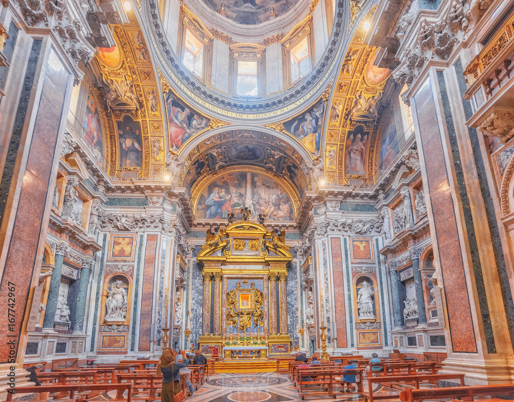  Inside the Basilica of Santa Maria Maggiore (on Piazza di Santa Maria Maggiore)-is  a Papal major basilica and the largest Catholic Marian church in Rome.Italy.