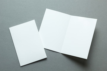 A layout for menu or brochures on a gray background.