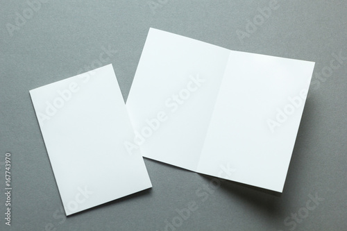 A layout for menu or brochures on a gray background.