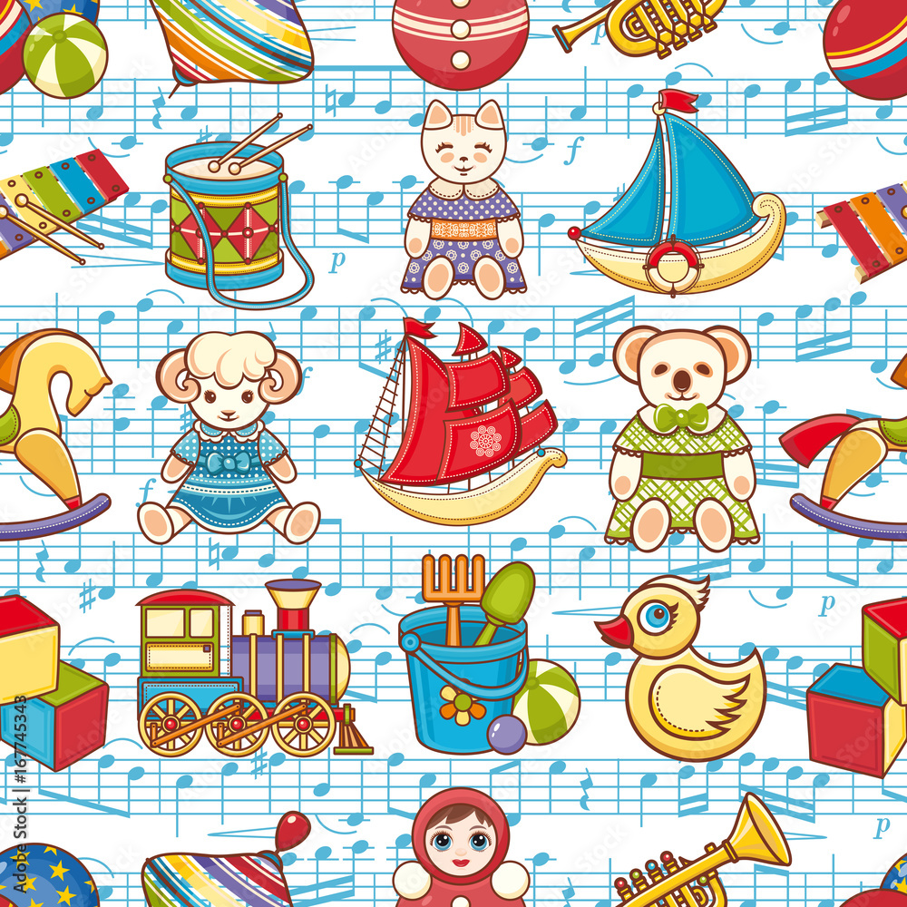 Kid toy seamless pattern. Design element Kid toy seamless pattern. Design element