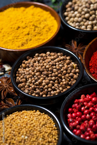 aromatic oriental spices in assortment, vertical top view © cook_inspire