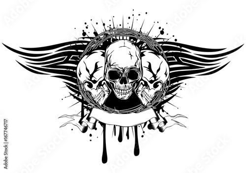 three skulls tribal