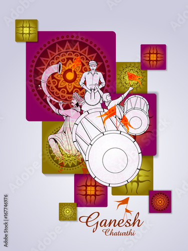 Lord Ganpati on Ganesh Chaturthi background