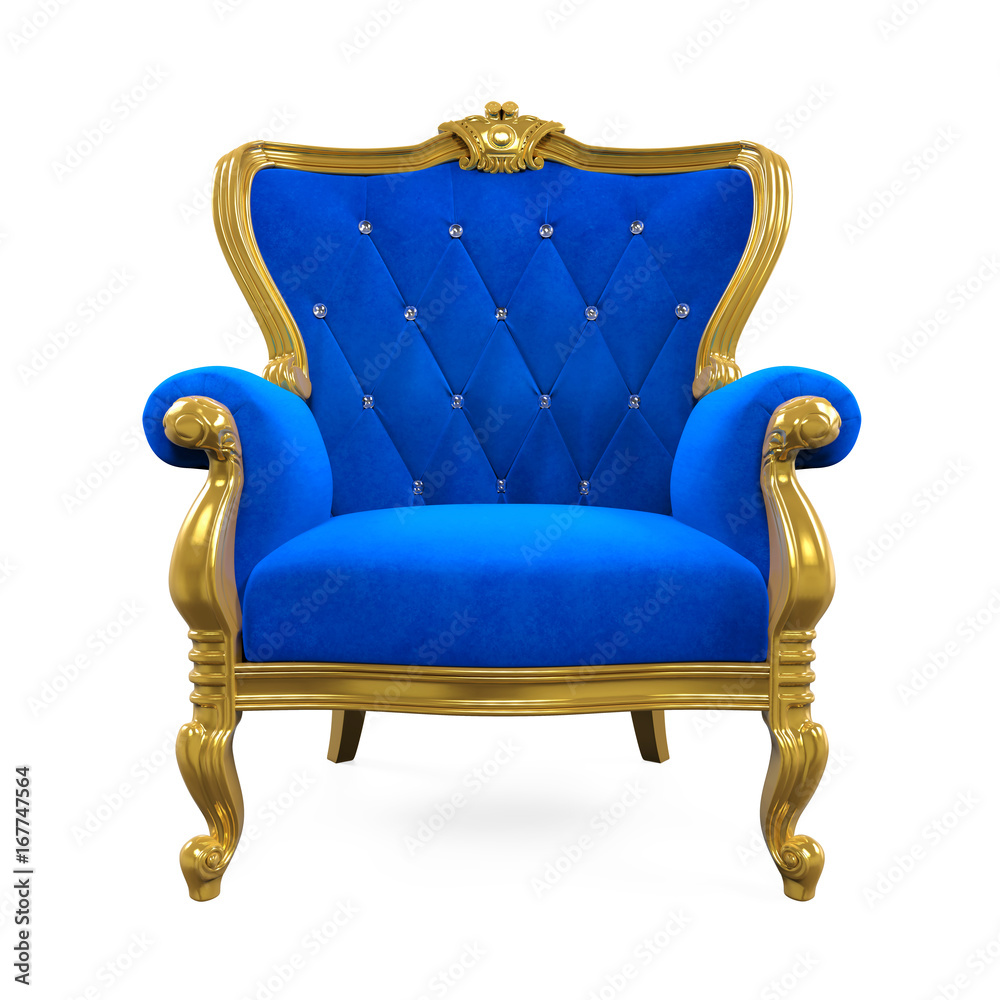 Blue Throne Chair Isolated