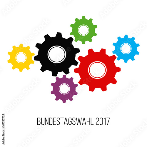 bundestagswahl 2017, sechs farben getriebe konzept