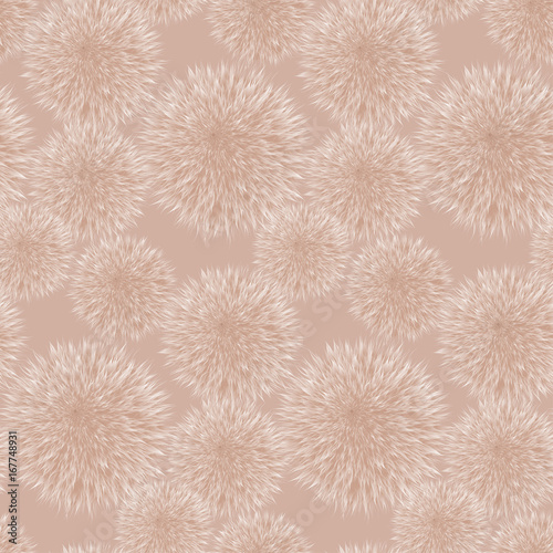 Seamless vector pattern with fluffy balls. Pompom fur background