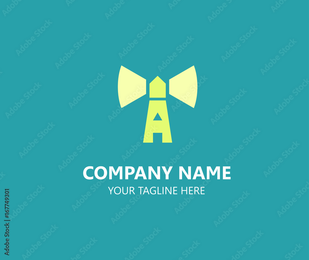 A letter logo resembles a lighthouse A letter logo resembles a lighthouse