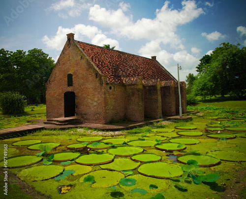 Exterior view to gunpowder storage in Fort Nieuw Amsterdam at Marienburg, Suriname