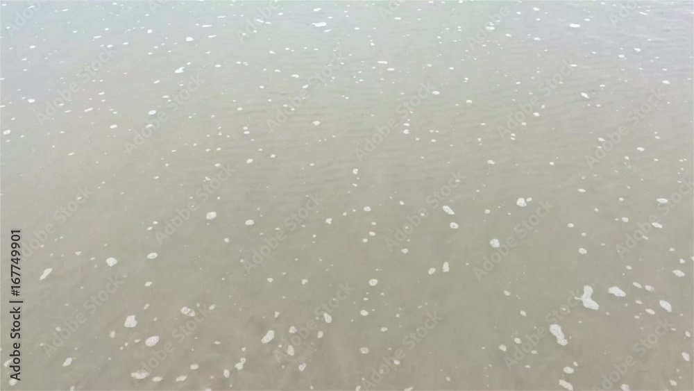 Top view of sand beach and sea wave, Beautiful sea wave and sand beach on morning in summer Top view of sand beach and sea wave, Beautiful sea wave and sand beach on morning in summer