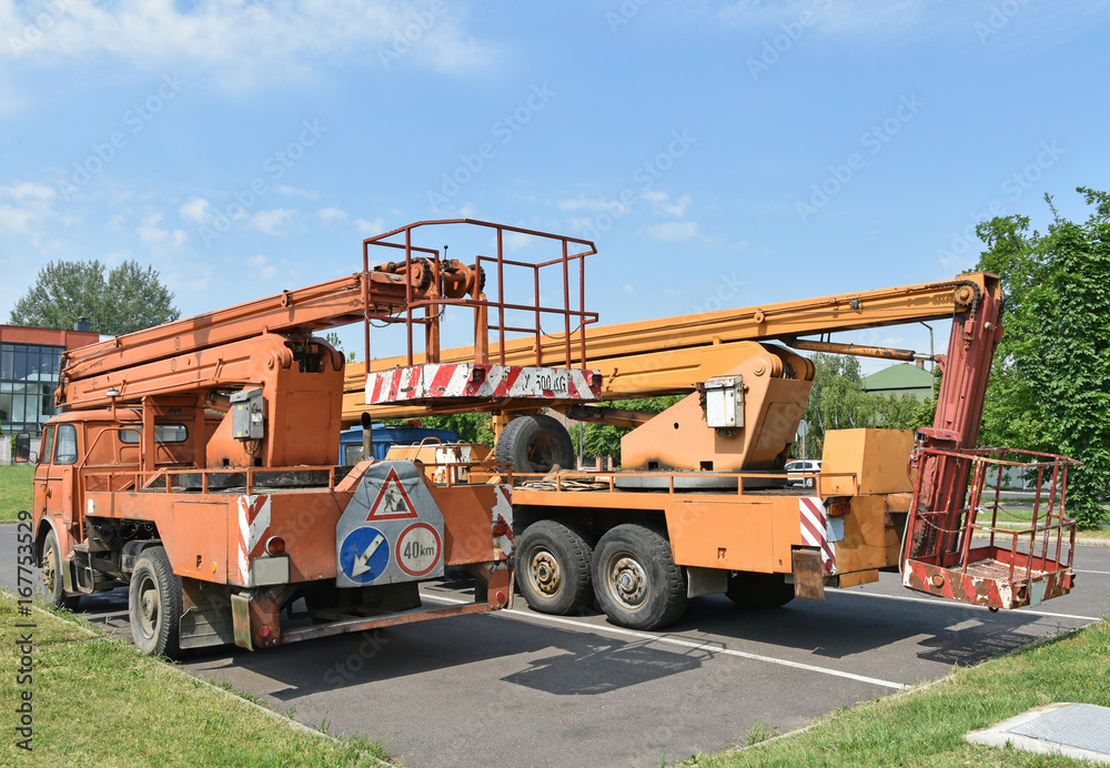 Crane vehicles back side Crane vehicles back side