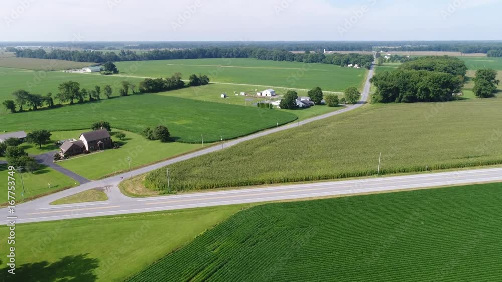 Aerial View Flying Over Corn and Soybean Fields and Farms Smyrna Delaware Aerial View Flying Over Corn and Soybean Fields and Farms Smyrna Delaware