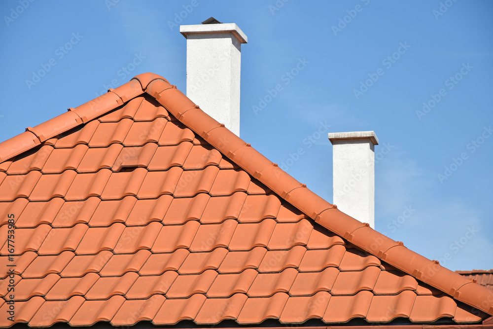 Roof of a new house