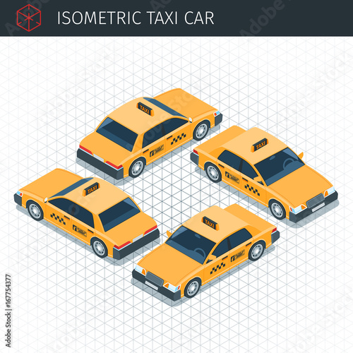 Isometric taxi car