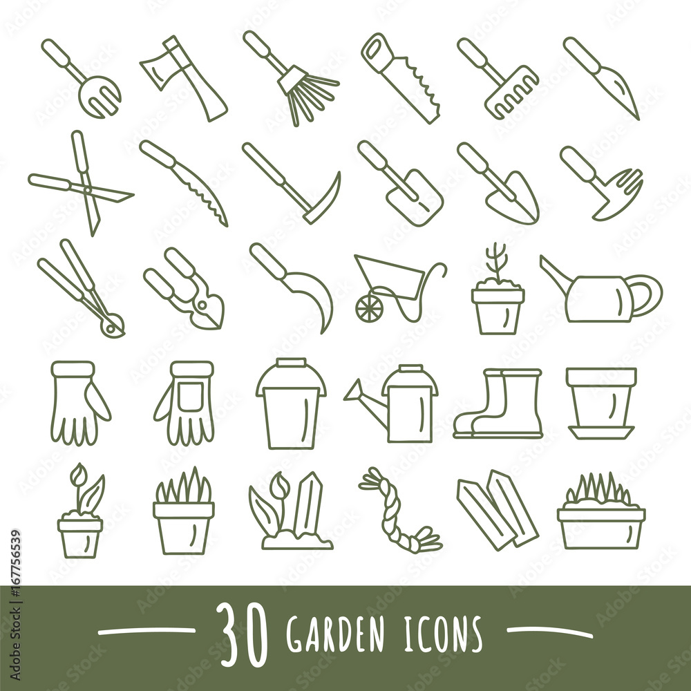 Garden icons set. Isolated vector illustration. Garden icons set. Isolated vector illustration.