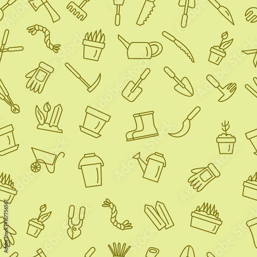 Seamless garden pattern. Vector illustration.