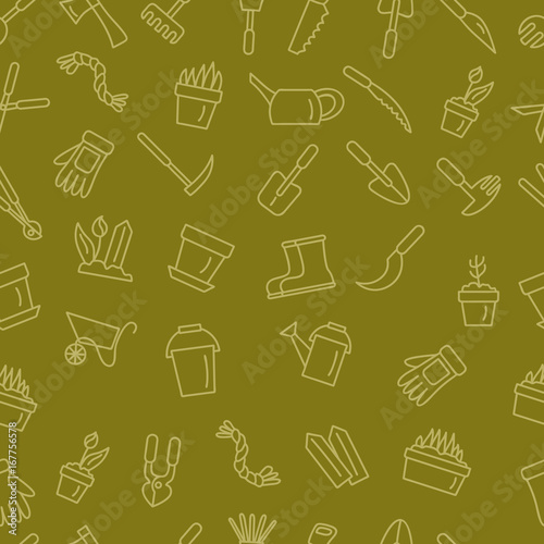 Seamless garden pattern. Vector illustration.