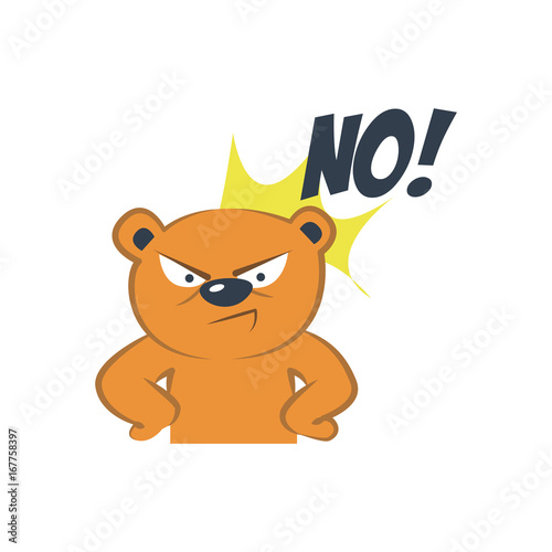 Cute bear angry