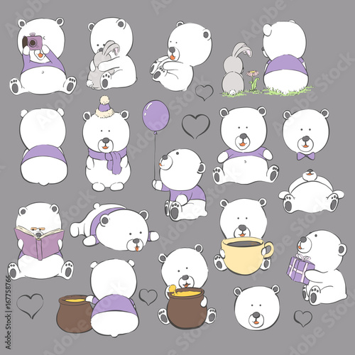 Cartoon Bears on a dark background