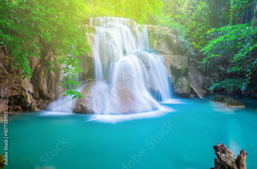 The beautiful waterfall in the jungle