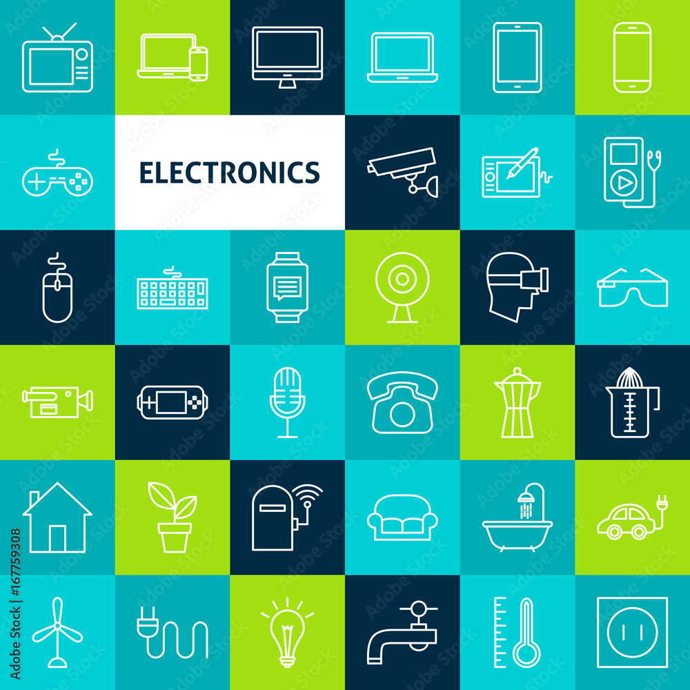 Vector Line Electronics Icons Vector Line Electronics Icons
