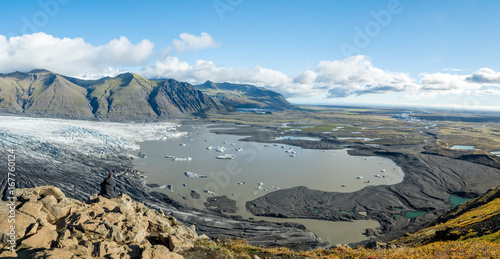 Aussicht von Sjonarnipa auf Skaftafellsjökull im Skaftafell Nationalpark
