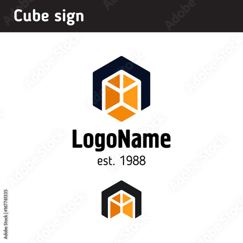 Logo template in the form of a cube
