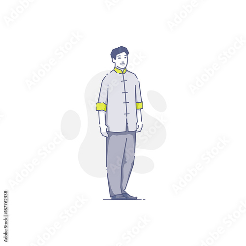 Asian man in traditional clothes