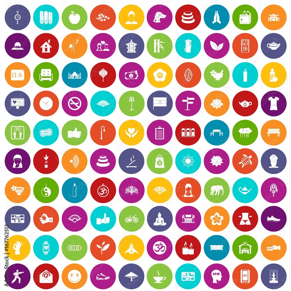 100 yoga studio icons set color 100 yoga studio icons set color