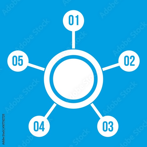 Circle chart with numbers icon white