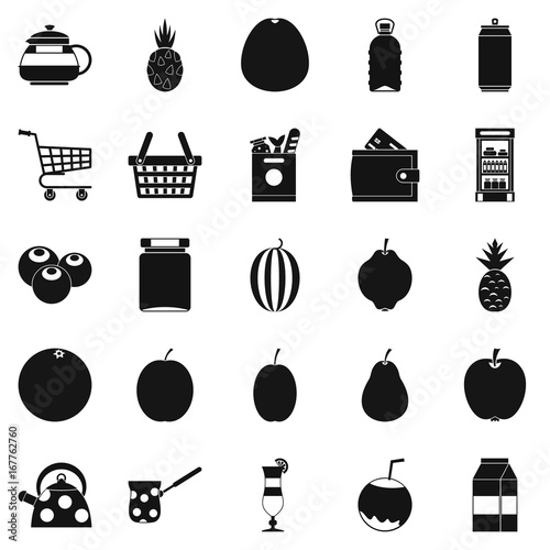 Kettle icons set, simple style