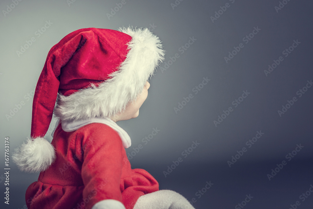 Fototapeta premium child with santa cloths