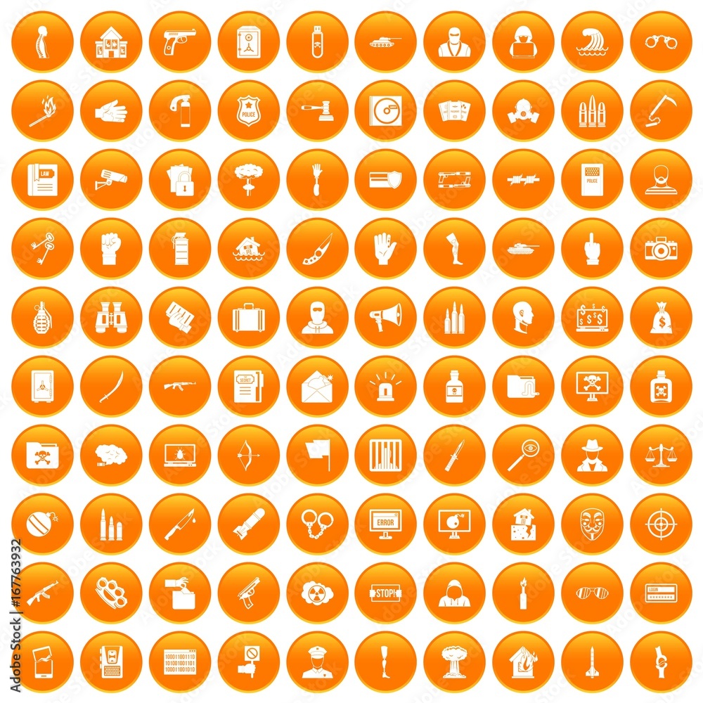 100 violation icons set orange 100 violation icons set orange