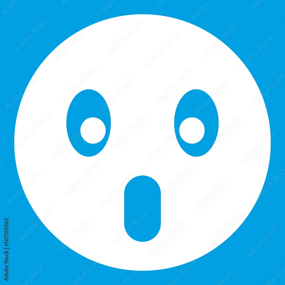 Fototapeta premium Frightened emoticon white