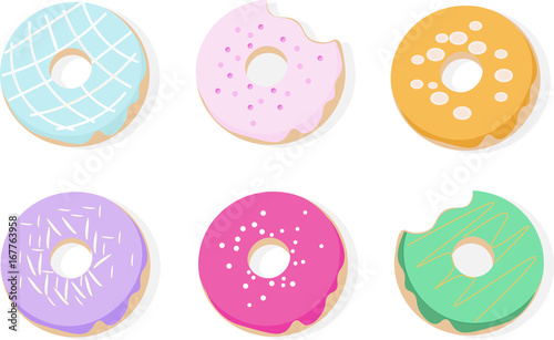 Donuts pattern Vector dessert flavored illustrations pattern