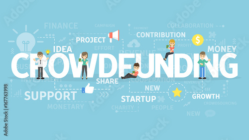 Crowdfunding illustartion concept. photo