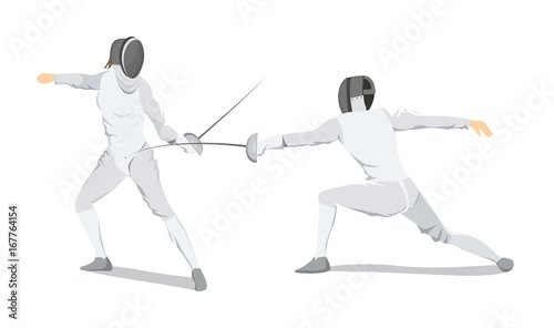 Isolated fencing athlete.