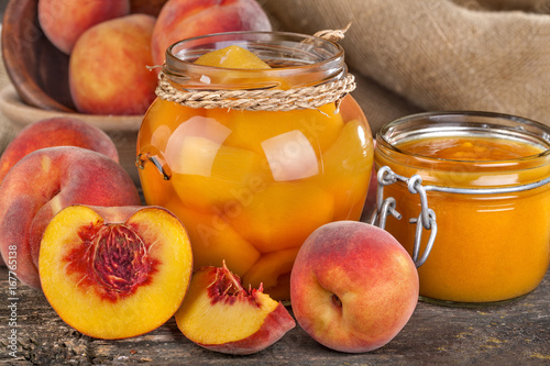 Domestic healthy fresh peaches ready for preservation
