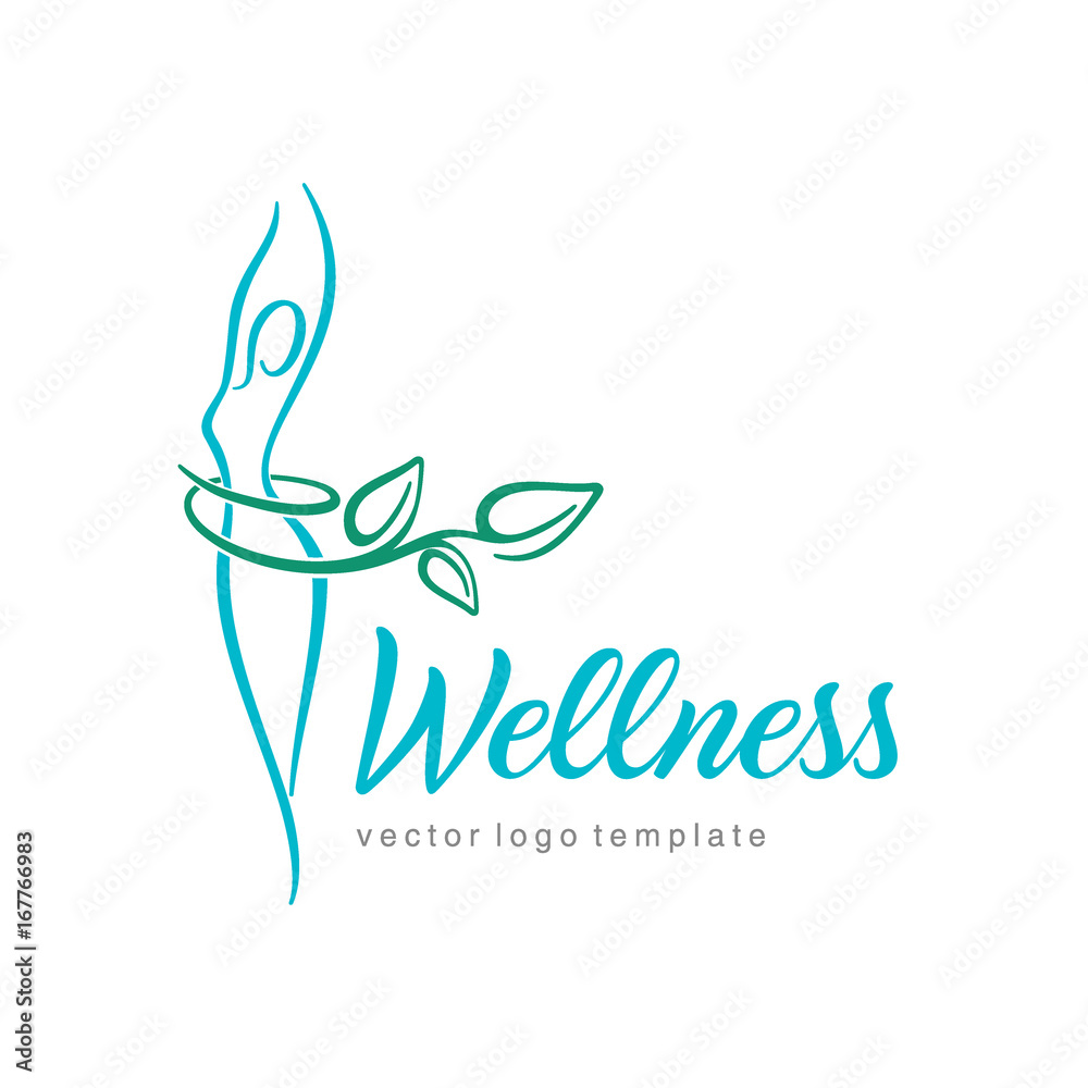 Wellness vector logo design Stock Vector | Adobe Stock