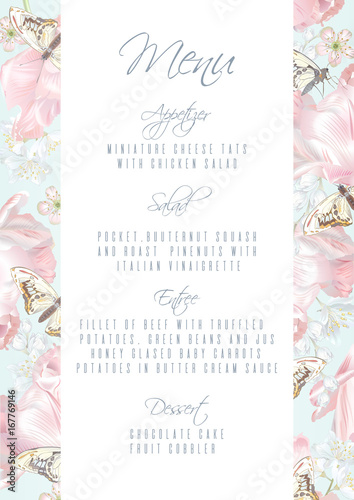 Tulip butterfly menu