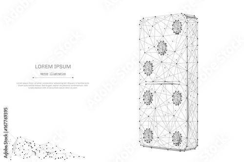 Abstract mash line and point Domino on white background with an inscription. Starry sky or space, consisting of stars and the universe. Vector business illustration