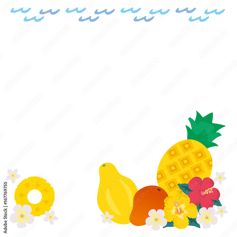 トロピカルフルーツ イラスト セット Stock ベクター Adobe Stock