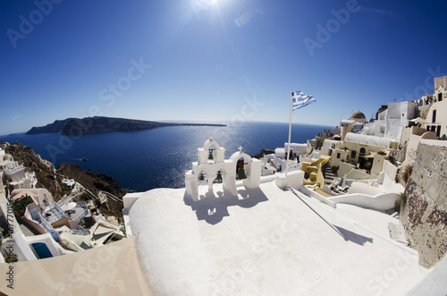 View Over Greek houses to Sea