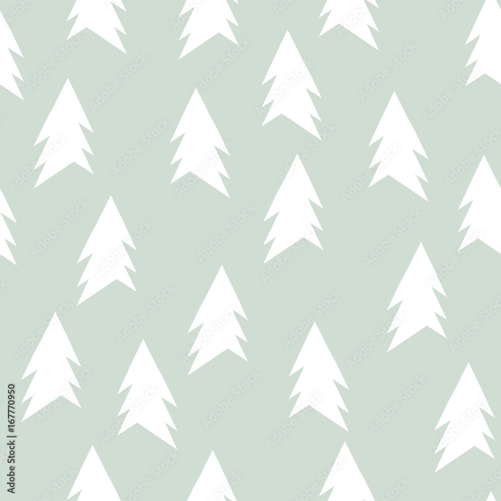 Christmas pattern with trees. Seamless vector illustration