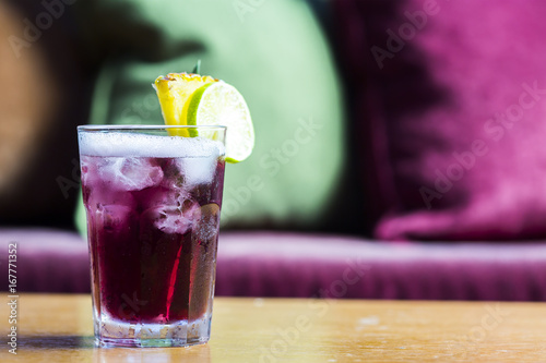 Summer purple water soda drink, Woo-woo cocktail photo