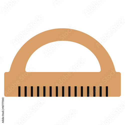 Wooden ruler protractor flat icon